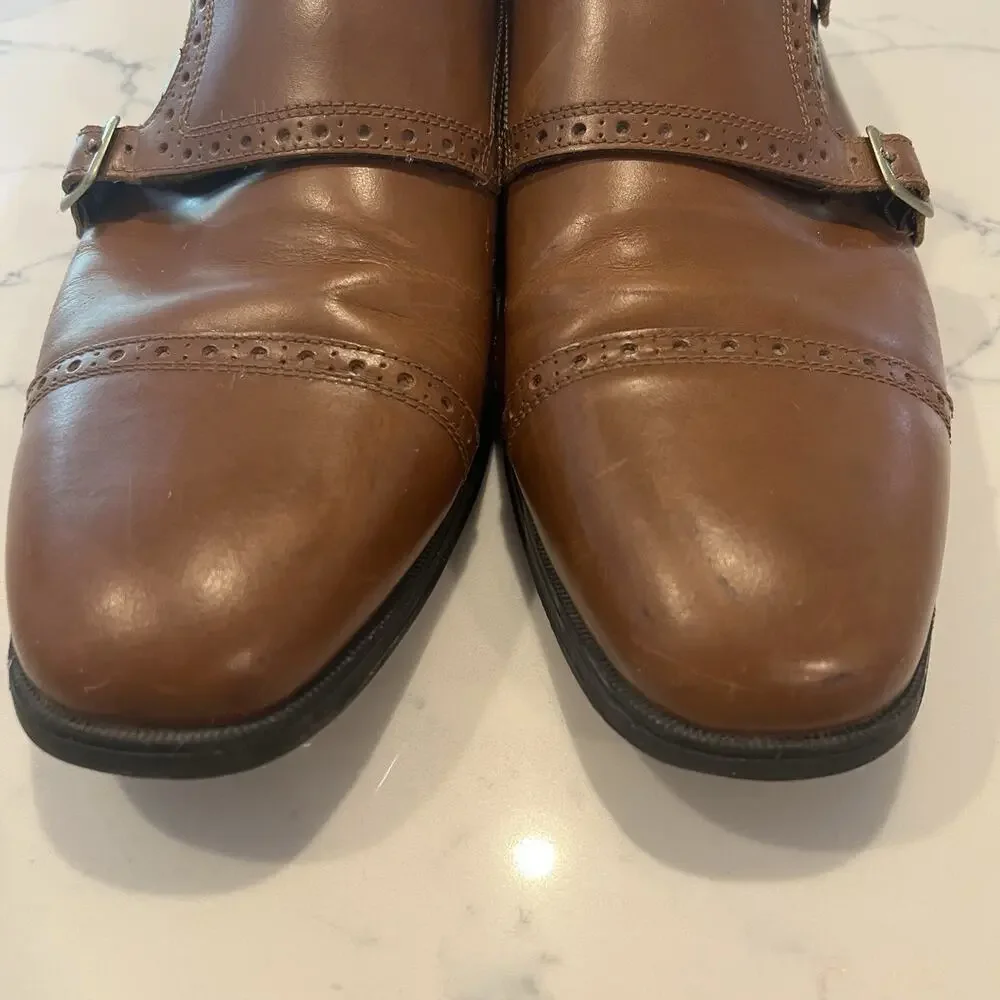 Cole Haan Grand OS Double Monk Strap Shoes Men’s Size 11.5 Brown Leather